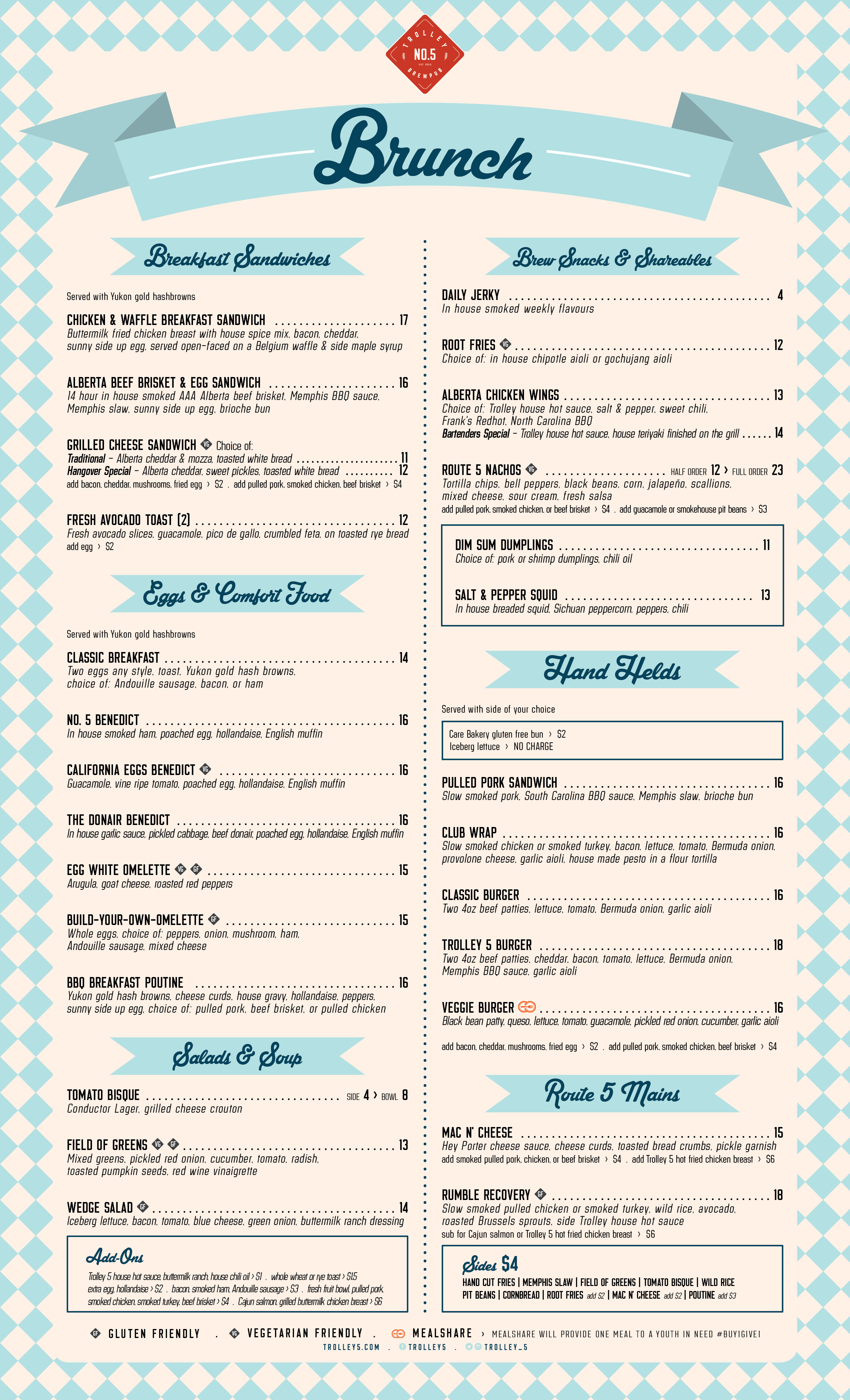 Brunch Menu | Trolley 5